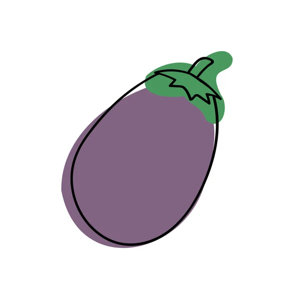 Isolerad vektor fodrad färgglad design ikon av en lila aubergine — Stock vektor