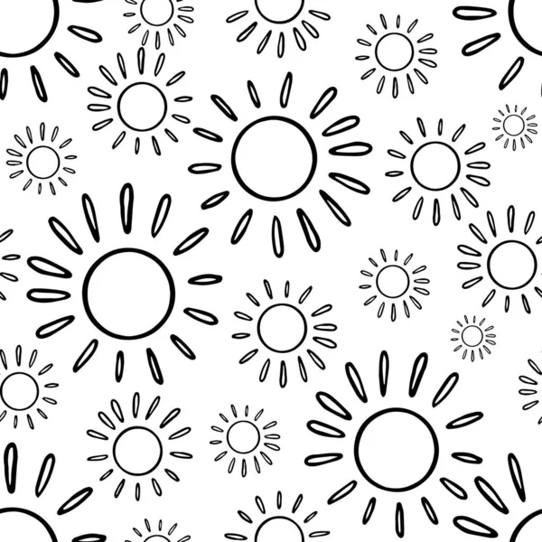 Векторный бесшовный рисунок черно-белая подкладка дизайн абстрактной подкладки солнца — стоковый вектор