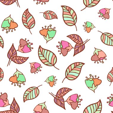 Soyut çizgili çiçeklerin renksiz desenli pastel tonlarda vektör deseni