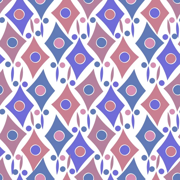 Seamless pattern with abstract geometric triangular shapes in pink and blue tones — стоковый вектор