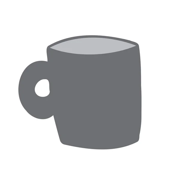 Illustration vectorielle isolée en noir et blanc de la silhouette d'une tasse — Image vectorielle