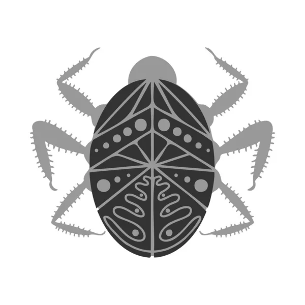 Geïsoleerde vector ontwerp zwart-wit illustratie set van decoratieve abstracte bugs — Stockvector