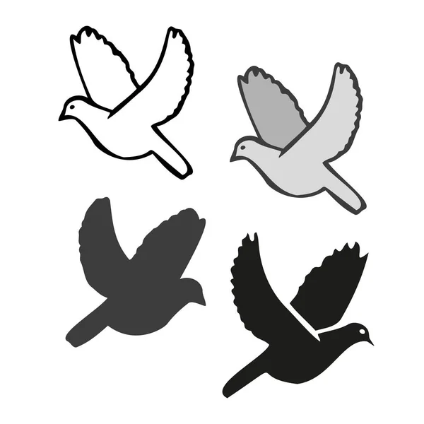 Симпатичная изолированная черно-белая векторная иллюстрация красочный дизайн мультяшных птиц — стоковый вектор