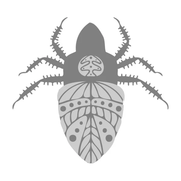 Geïsoleerde vector ontwerp zwart-wit illustratie set van decoratieve abstracte bugs — Stockvector