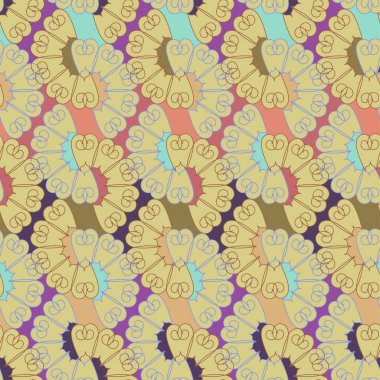 Sarı çizgili çiçeklerin renksiz vektör desenli tasarımı