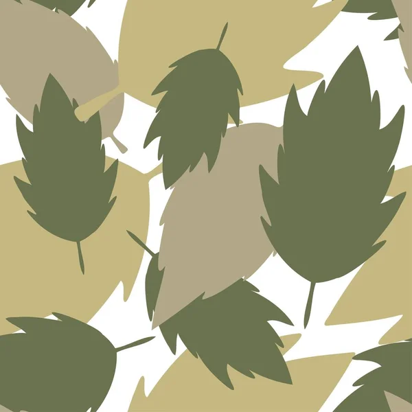 Naadloze vector botanisch patroon kleurrijk abstract ontwerp van groene bladeren — Stockvector