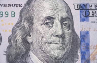  Yüz dolarlık banknotlar. İş için. Makro