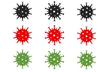 Koronavirüs mikropları vektörünü ayarla