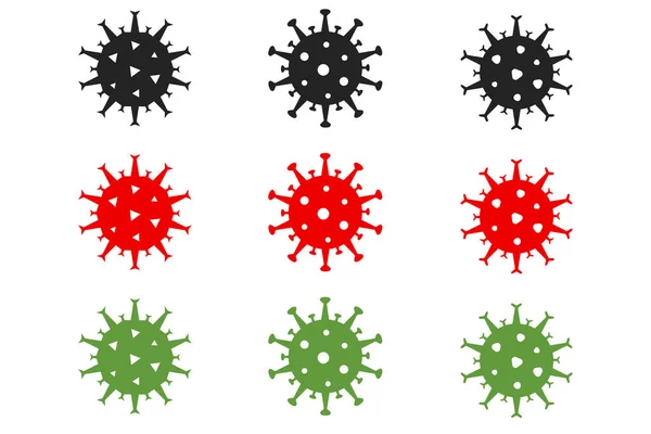 Atur Vektor Mikroba Coronavirus - Stok Vektor