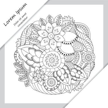 kartı. afiş, broşür şablonu ile oryantal çiçek. de şark