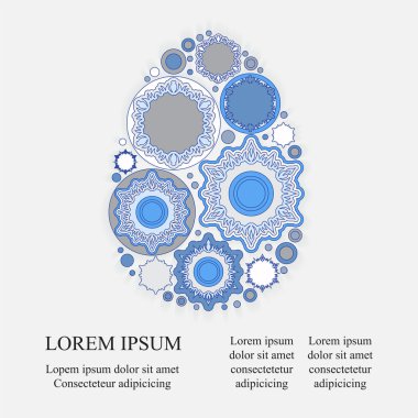 Easter izole hisse senedi vektör doodl yumurta ile metin için yer.