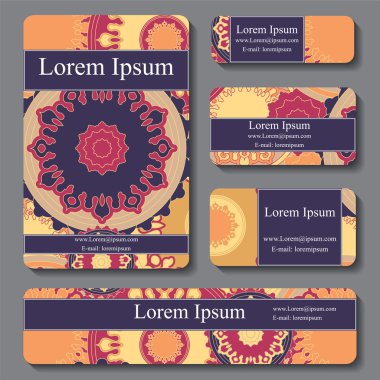 hisse senedi vektör kartvizit kümesi. Dekoratif süs. d doodle