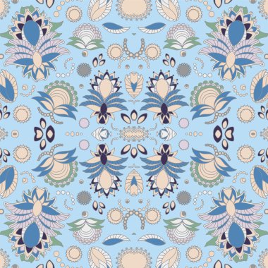 hisse senedi vektör sorunsuz doodle çiçek desenli. Orient. soyut b