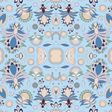 hisse senedi vektör sorunsuz doodle çiçek desenli. Orient. soyut b