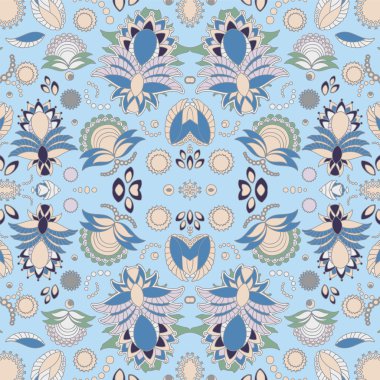 hisse senedi vektör sorunsuz doodle çiçek desenli. Orient. soyut b