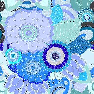 hisse senedi vektör sorunsuz doodle çiçek desenli. Orient. soyut b