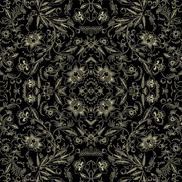 stok vektör sorunsuz desen. oryantal veya rus çiçek