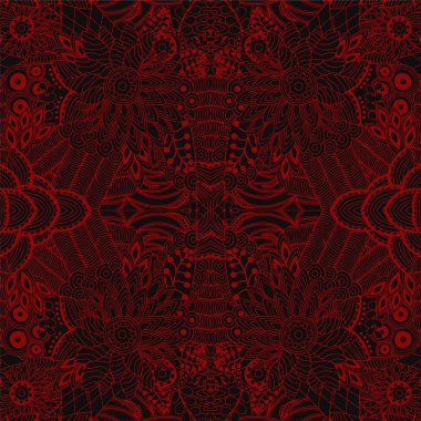 hisse senedi vektör sorunsuz doodle çiçek desenli. Orient. soyut b