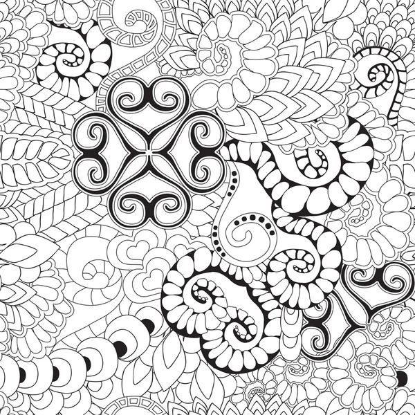 Vecteur de stock motif floral doodle sans couture. Orient. Résumé b — Image vectorielle