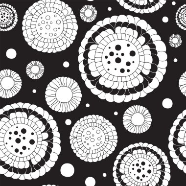 hisse senedi vektör çiçek sorunsuz doodle desen. Dekoratif öğe