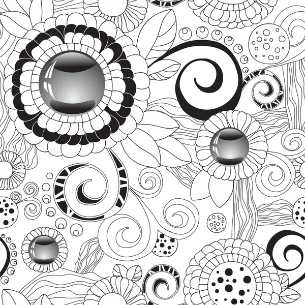 Vektorové květinové bezešvé doodle vzor. dekorativní prvek — Stockový vektor