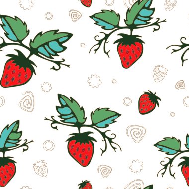hisse senedi vektör çilek ile seamless modeli. yaz tasarım