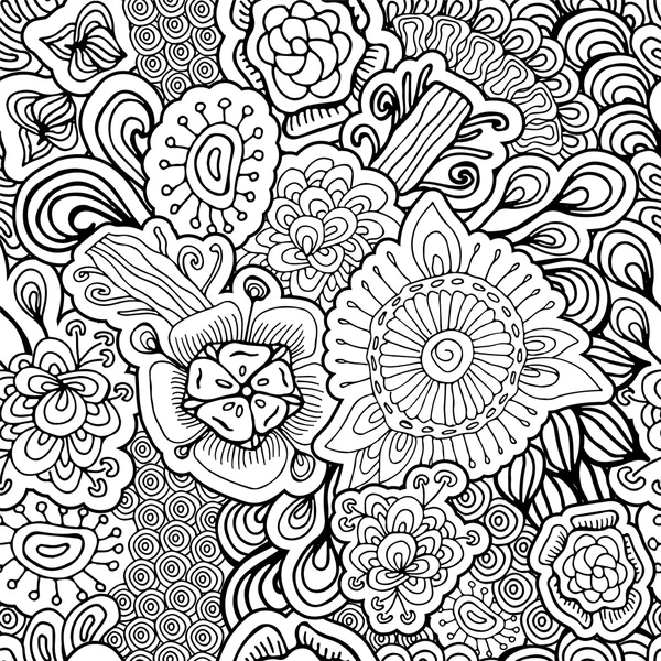 Stock vector floral seamless doodle pattern. decorative element. — Stock Vector