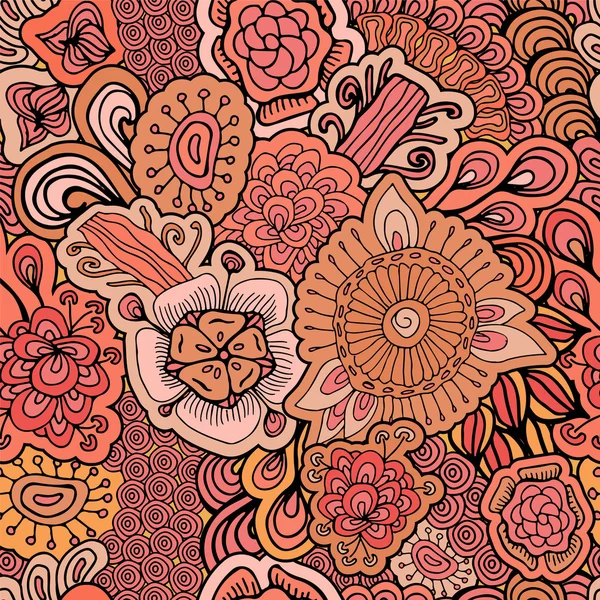 Hisse senedi vektör çiçek sorunsuz doodle desen. Dekoratif öğe. — Stok Vektör