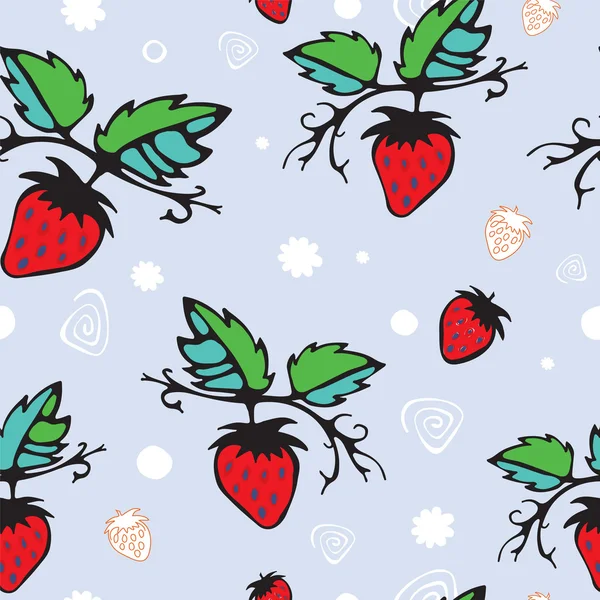 Stock vector seamless pattern with strawberry. summer desing — Stock Vector