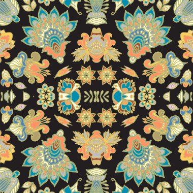 hisse senedi vektör soyut seamless modeli. çiçek süsleme şark