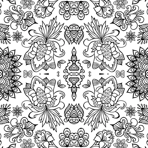 株式ベクトル抽象的なシームレス パターン。花の飾りを向き — ストックベクタ