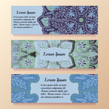 Çiçek mandala ile Stok vektör şablonu, ca oryantal tasarım