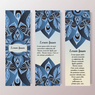 Çiçek mandala ile Stok vektör şablonu, ca oryantal tasarım