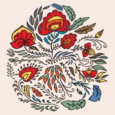 çiçek ile stok vektör süslü doku deseni. etnik tasarım 