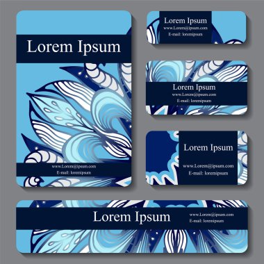 Çiçek süsü ile şablon Stok vektör seti, oryantal desig