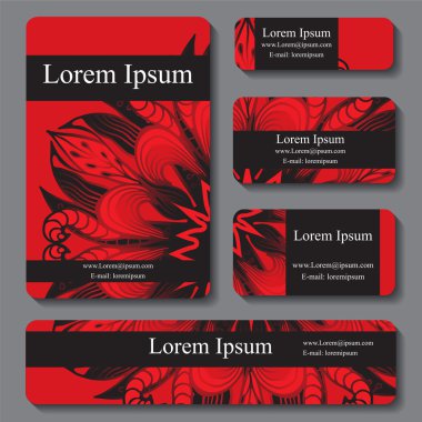 Çiçek süsü ile şablon Stok vektör seti, oryantal desig