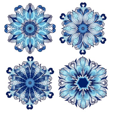 stock vector set of  mandala for printing on paper, fabric. Indi