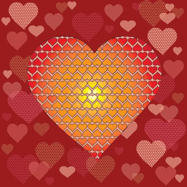 Herz valentin postkarte — Stockvektor