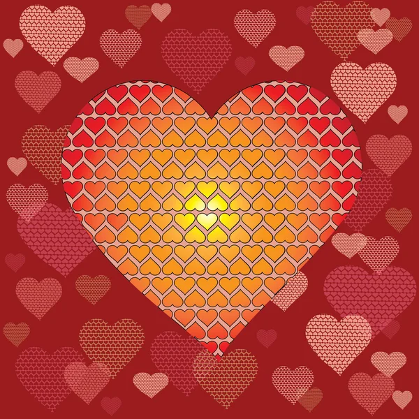 Carte postale Valentin coeur — Image vectorielle