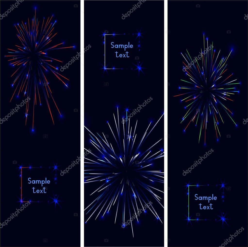 Fuochi d artificio festa colorata Priorit  bassa di vettore disegno della ban ra — Vettoriali di fsafonova1