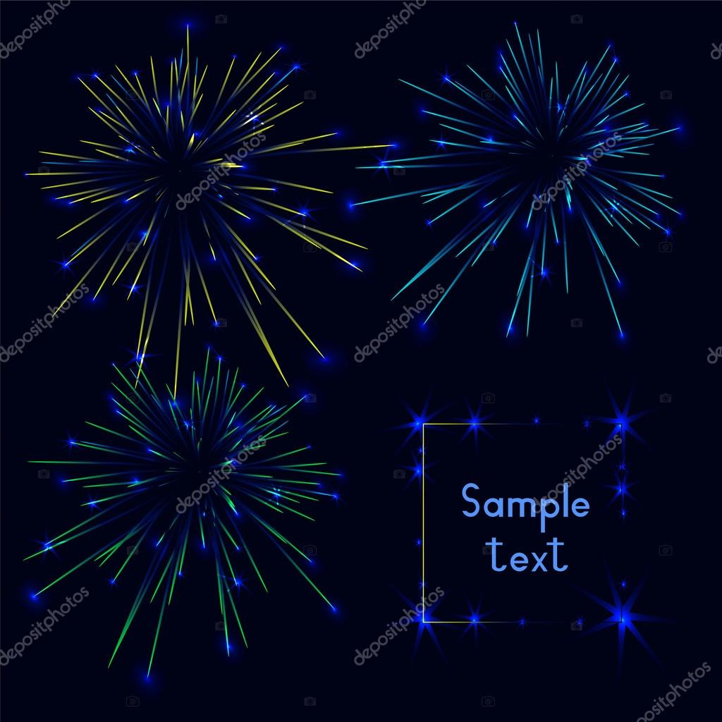 Fuochi d artificio festa colorata Priorit  bassa di vettore disegno della ban ra — Vettoriali di fsafonova1