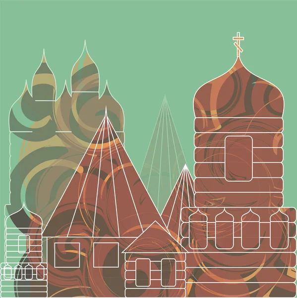 Ancien bâtiment russe. illustration vectorielle — Image vectorielle