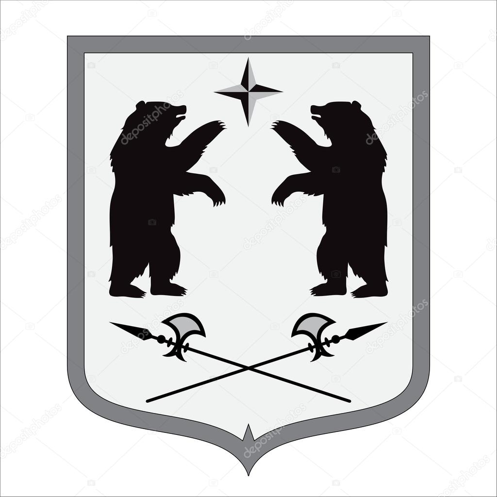 Coat of arms. bear. vector illustration
