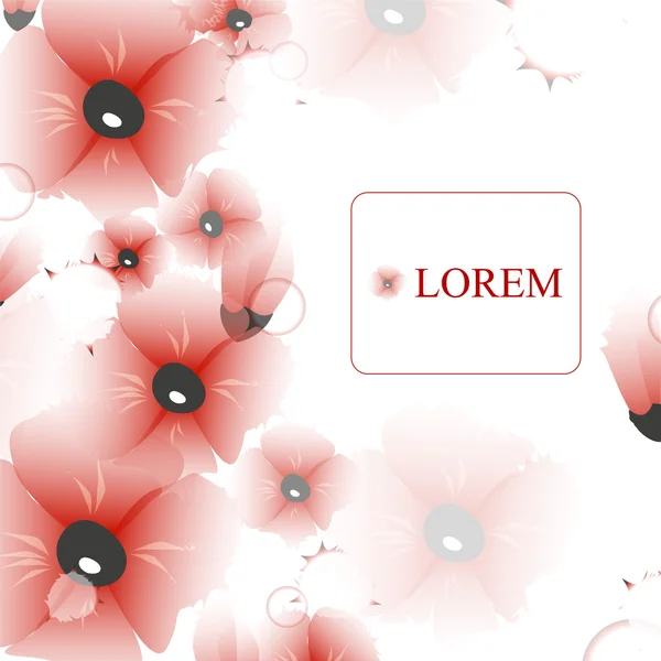 Flower pattern. poppy. card, banner design. illustration — Stock Vector