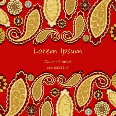 kartı. afiş, broşür şablonu ile oryantal çiçek. desenli veya