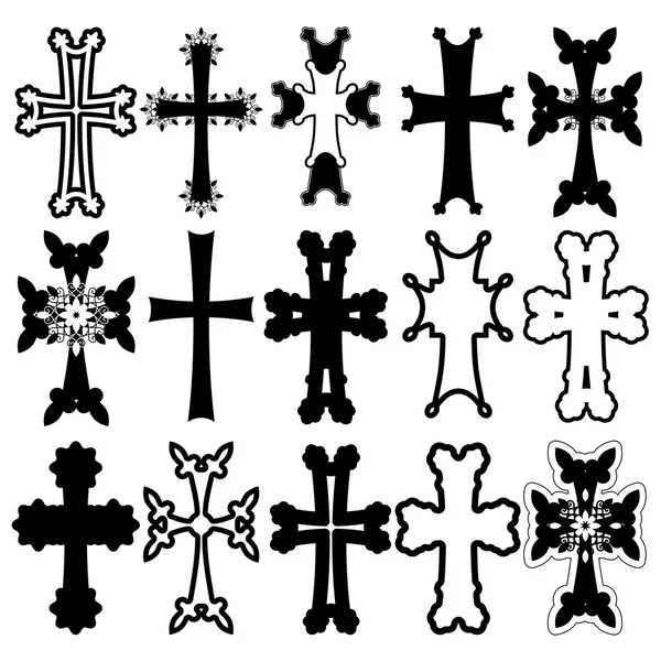 Set of crosses. armenian cross. stock vector — Stock Vector