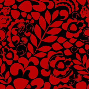 çiçek ile Seamless modeli. çeşitli çiçek ve yaprakları. vektör 