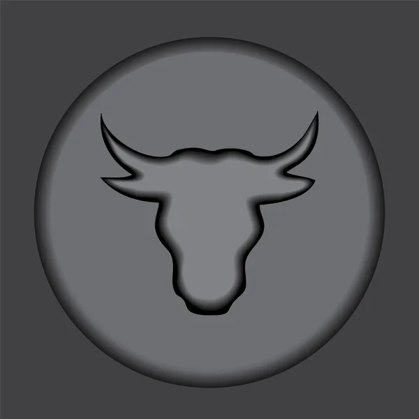 Cabeça de touro no fundo cinzento. silhueta. vetor — Vetor de Stock