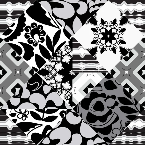 sorunsuz patchwork deseni çiçekli - hisse senedi vektör
