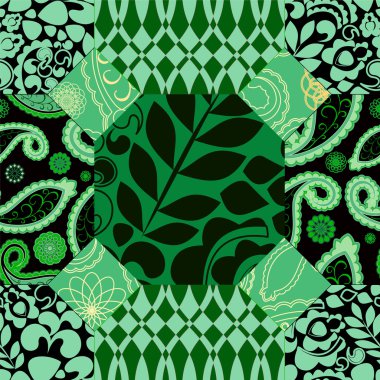 sorunsuz patchwork deseni çiçekli - hisse senedi vektör